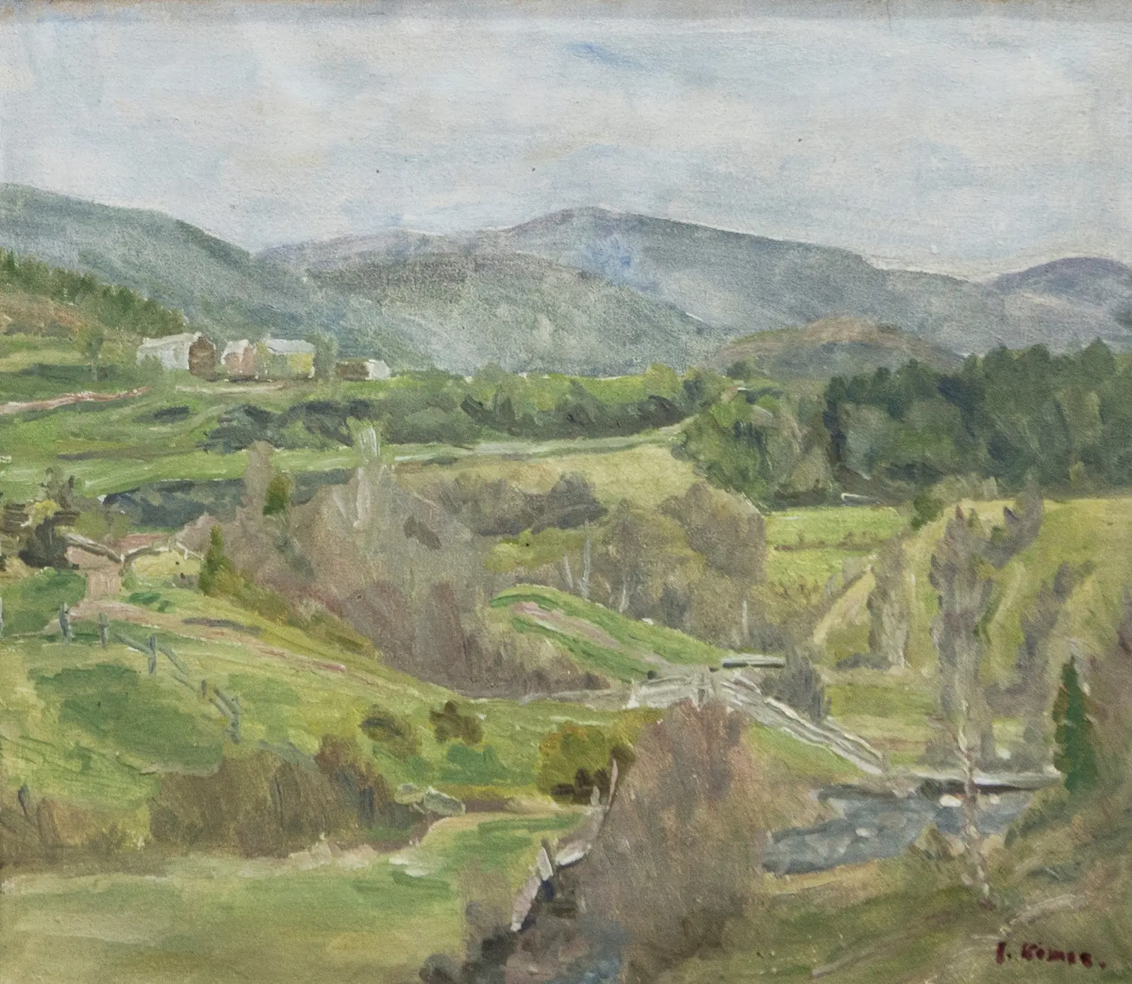 Isak Kimoe: Landskap fra Rissa. Forsommer. (1934)