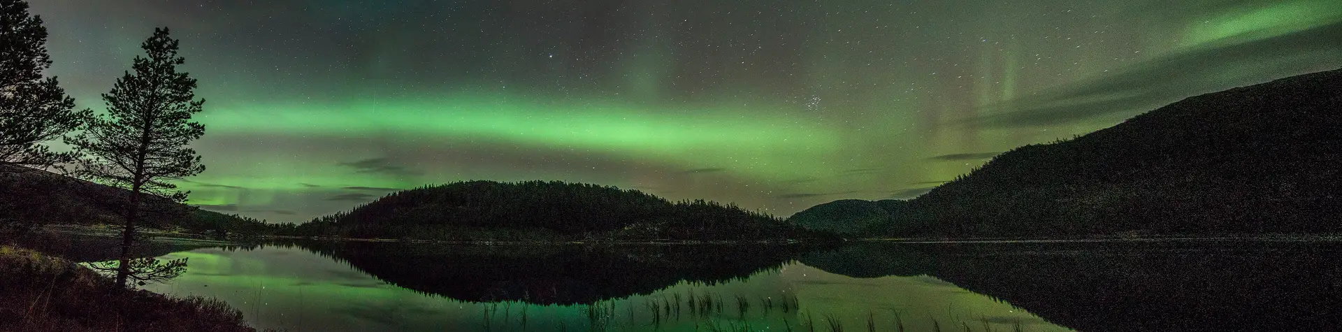 Nordlys over Ytterlangvatna i Rissa